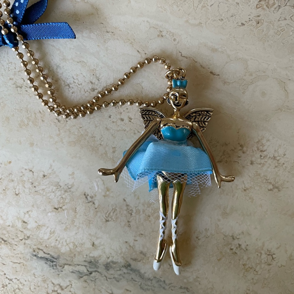 Betsey Johnson Vintage Blue Ballerina Necklace